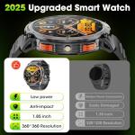 Haulvean Military Smart Watches for Men, 1.85" HD Large Screen Smart Watch, Flashlight/730mAh/110+ Sports Modes Fitness Tracker Watch, Waterproof Mens Smart Watch for Android Phones iPhone Compatible