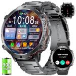 LIGE Smart Watches for Men with 900mAh Battery(60+Standby),1.73" AMOLED with Bluetooth Call,110+ Sports Mode Tactical Fitness Tracker/Heart Rate Sleep Health Monitor/Android iOS Military Smart Watch