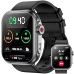 Smart Watch for Men Women, 1000mAh Battery 100-Day Standby Time, 1.85" HD Screen Fitness Tracker, 110+ Sport Modes, IP68 Waterproof, Heart Rate/Sleep Monitor, Fitness Watch for Android/iPhone(Black)