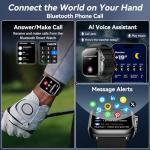 Smart Watch for Men Women, 1000mAh Battery 100-Day Standby Time, 1.85" HD Screen Fitness Tracker, 110+ Sport Modes, IP68 Waterproof, Heart Rate/Sleep Monitor, Fitness Watch for Android/iPhone(Black)