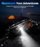 LIGE 1.43" AMOLED Smart Watch for Men with Flashlight, Bluetooth Calling, 100+ Sport Modes, 530mAh, IP68 Waterproof Fitness Tracker for Workout, iOS Android Compatible, Black Steel Camouflage Silicone