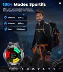 LIGE 1.43" AMOLED Smart Watch for Men with Flashlight, Bluetooth Calling, 100+ Sport Modes, 530mAh, IP68 Waterproof Fitness Tracker for Workout, iOS Android Compatible, Black Steel Camouflage Silicone