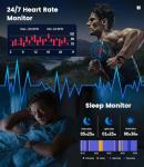 LIGE 1.43" AMOLED Smart Watch for Men with Flashlight, Bluetooth Calling, 100+ Sport Modes, 530mAh, IP68 Waterproof Fitness Tracker for Workout, iOS Android Compatible, Black Steel Camouflage Silicone