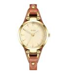 BUREI Women Watches Simple Leather Strap Watch Luxury Quartz Watches Small Thin Ladies Watch Bracelet Band Wristwatch Relogio Feminino (Golden Face)