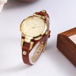 BUREI Women Watches Simple Leather Strap Watch Luxury Quartz Watches Small Thin Ladies Watch Bracelet Band Wristwatch Relogio Feminino (Golden Face)