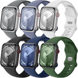 Lenrao Compatible with Apple Watch Bands for Men,Sport Silicone Band Compatible with Apple Watch Bands 44mm 45mm 46mm 42mm 49mm/for iWatch Bands for Men/Watch Series 11/10/9/8/7/6/5/4/3/2/1 SE Ultra