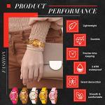 Yinkin 14 Pcs Assorted Platinum Watch Unisex Quartz Watch Sets for Women Men Ladies Watches Roman Numerals PU Leather Women's Wrist Watches