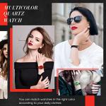 Yinkin 14 Pcs Assorted Platinum Watch Unisex Quartz Watch Sets for Women Men Ladies Watches Roman Numerals PU Leather Women's Wrist Watches