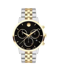 Movado Museum Classic Men's Watch - Swiss Quartz Chronograph Movement, Stainless Steel Link Bracelet - 3 ATM Water Resistance - Classic, Luxury Fashion Timepiece for Him - 42mm