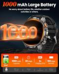 Military Smart Watches for Men, Smart Watch with 100 Days Battery/Flashlight/Heart Rate/Sleep/SpO2 Monitor/Calling/110+ Sports Mode, 5 ATM Rugged Men's Fitness Tracker Watch for Android iPhone(Black)