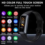 INTPIHP Fitness Tracker Activity Tracker 1.10''AMOLED Touch Color Screen,Smart Watch with 24/7 Blood Oxygen Heart Rate,Sleep Monitor,IP68 Waterproof,Step Counter Health for Women Men (Black)