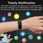 INTPIHP Fitness Tracker Activity Tracker 1.10''AMOLED Touch Color Screen,Smart Watch with 24/7 Blood Oxygen Heart Rate,Sleep Monitor,IP68 Waterproof,Step Counter Health for Women Men (Black)