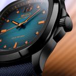 MIDO Multifort TV Big Date - Swiss Automatic Watch for Men - 40mm Black PVD Case - Blue Dial - Blue Fabric Strap with Orange Stitching- M0495263704100