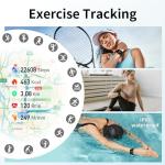 Smart Watch for Men Women (Answer/Make Call /1.96" Screen) Fitness Tracker IP68 Waterproof Activity Tracker Smartwatch for iOS Android