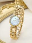 O.M.J Ladies Quartz Women Wrist Watch Gold-Tone Stainless Steel Mother of Pearl Dial 3ATM Water Resistant