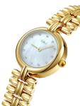O.M.J Ladies Quartz Women Wrist Watch Gold-Tone Stainless Steel Mother of Pearl Dial 3ATM Water Resistant