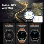 Smart Watch for Men Built-in GPS with Map(Answer/Make Call/Text), 1.46" AI Smartwatch for Android Phones/iPhone, 100+ Sport Mode Fitness Tracker with Health/Sleep Monitor, Compass/Barometer(2 Straps)