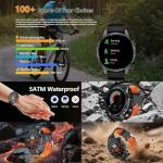 Smart Watch for Men Built-in GPS with Map(Answer/Make Call/Text), 1.46" AI Smartwatch for Android Phones/iPhone, 100+ Sport Mode Fitness Tracker with Health/Sleep Monitor, Compass/Barometer(2 Straps)