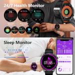 Smart Watch for Men Built-in GPS with Map(Answer/Make Call/Text), 1.46" AI Smartwatch for Android Phones/iPhone, 100+ Sport Mode Fitness Tracker with Health/Sleep Monitor, Compass/Barometer(2 Straps)