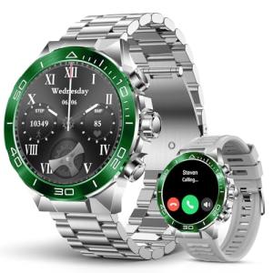 SOUYIE Military Rugged Smart Watch for Men, AMOLED 1.43" HD Screen, Bluetooth Call Answer/Make, Blood Oxygen/Heart Rate/Sleep Tracker, 7-30 Day Battery, Waterproof Fitness Tracker for iOS Android