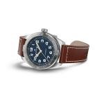Hamilton Watch Khaki Field Expedition Auto | Swiss Made | 41mm Stainless Steel Case | Blue Dial Analog Watch | Brown Leather Strap (Model: H70315540)