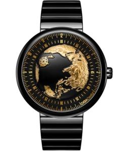 CIGA Design Mechanical Automatic Watch Blue Planet U Series Stainless Steel/Titanium/Ceramics Case Sapphire Crystal Fluororubber/Ceramics Strap Watches Gifts for Men and Women (Blue Planet II Ceramic & Gilted)