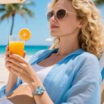 OLEVS Women's Wrist Watches Luxury Elegant Stainless Steel Blue Dial Waterproof Luminous Diamond Women's Fashion Watch Ladies Watches for Small Wrist