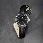 ANNEFIT Watch Band 18mm, Quick Release Textured Padded Leather Straps with Gold Buckle for Men and Women (Black)