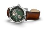 Hamilton Watch Jazzmaster Open Heart Auto | Swiss Made | 40mm Stainless Steel Case | Green Dial Analog Watch | Brown Leather Strap (Model: H32675560)