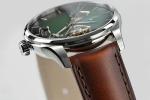 Hamilton Watch Jazzmaster Open Heart Auto | Swiss Made | 40mm Stainless Steel Case | Green Dial Analog Watch | Brown Leather Strap (Model: H32675560)