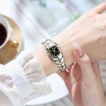 OLEVS Watches for Women Fashion Vintage Black Small Square Face Ladies Watch Luxury Silver and Gold Two Tone Stainless Steel Waterproof Women's Watches Analog Dainty Dress Female Watch Reloj Mujer