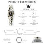 OLEVS Watches for Women Fashion Vintage Black Small Square Face Ladies Watch Luxury Silver and Gold Two Tone Stainless Steel Waterproof Women's Watches Analog Dainty Dress Female Watch Reloj Mujer