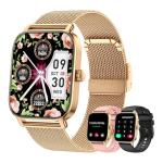 Smart Watch for Women Fitness Tracker: Gold Make Answer Call Waterproof Running Smartwatch Android Phone iPhone Samsung Compatible Digital Mens Watches Pedometer Step Tracker Heart Rate Monitor