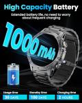 Karchilor Military Smart Watches for Men, 1.7″ Smartwatch with 1000 mAh Battery/2 Straps/Led Flashlight/Heart Rate/Sleep Monitor 100+ Sport Modes, Answer/Make Calls Fitness Watch for Android/iPhone