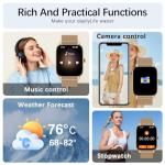 Smart Watch for Women Fitness Tracker: Gold Make Answer Call Waterproof Running Smartwatch Android Phone iPhone Samsung Compatible Digital Mens Watches Pedometer Step Tracker Heart Rate Monitor