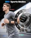 Karchilor Military Smart Watches for Men, 1.7″ Smartwatch with 1000 mAh Battery/2 Straps/Led Flashlight/Heart Rate/Sleep Monitor 100+ Sport Modes, Answer/Make Calls Fitness Watch for Android/iPhone