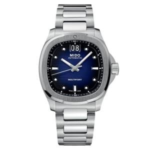MIDO Multifort TV Big Date - Swiss Automatic Watch for Men - 40mm Case - Blue Dial - Stainless Steel Bracelet - M0495261104100