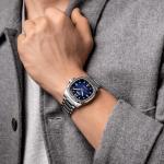 MIDO Multifort TV Big Date - Swiss Automatic Watch for Men - 40mm Case - Blue Dial - Stainless Steel Bracelet - M0495261104100