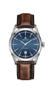 Hamilton Watch American Classic Spirit of Liberty Auto | Swiss Made | 42mm Stainless Steel Case | Blue Dial Analog Watch | Brown Leather Strap (Model: H42415541)