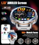 LIGE Smart Watches for Men Answer/Make Calls,1.75" Display Fitness Tracker with Compass Altitude and Barometric Pressure 900mAh Sleep Monitor 110+Sport Modes for Android iOS Smartwatch(Silver)