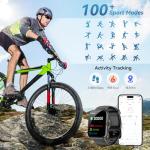 Mikego Smart Watch with Alexa Built-in, 1.83" HD Touchscreen & Fitness Tracker with Message Call Function, 120+ Sport Modes, IP68 Waterproof, 24/7 Heart Rate/Sleep Monitor, for Android iPhone (Black)