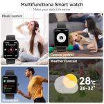 Mikego Smart Watch with Alexa Built-in, 1.83" HD Touchscreen & Fitness Tracker with Message Call Function, 120+ Sport Modes, IP68 Waterproof, 24/7 Heart Rate/Sleep Monitor, for Android iPhone (Black)