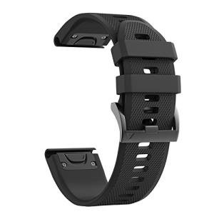 NotoCity Compatible Fenix 5X Band 26mm Width Soft Silicone Watch Strap for Fenix 8 51mm/Fenix 6X/Fenix 7X/Fenix 5X Plus/Fenix 6X Pro/Fenix 3/Fenix 3 HR/Tactix/Descent MK1/D2 Delta PX/D2 Charlie-Black