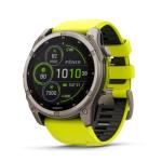 Garmin fēnix® 8 – 51 mm, Solar, Sapphire, Premium Multisport GPS Smartwatch, Long-Lasting Battery Life, Dive-Rated, Built-in LED Flashlight, Titanium with Amp Yellow/Graphite Band
