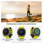 Garmin fēnix® 8 – 51 mm, Solar, Sapphire, Premium Multisport GPS Smartwatch, Long-Lasting Battery Life, Dive-Rated, Built-in LED Flashlight, Titanium with Amp Yellow/Graphite Band