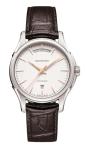 Hamilton Watch Jazzmaster Day Date Swiss Automatic Watch 40mm Case, White Dial, Leather Strap (Model: H32505511)