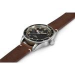 Hamilton Watch Khaki Aviation Pilot Pioneer | Swiss Made | 38mm Stainless Steel Case | Black Dial Analog Watch | Brown Leather Strap (Model: H76205530)