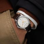 Hamilton Watch Jazzmaster Day Date Swiss Automatic Watch 40mm Case, White Dial, Leather Strap (Model: H32505511)