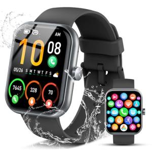 2025 Smart Watch for Men Women (Answer/Make Call), 1.96" HD Fitness Tracker Running Watch,IP68 Waterproof,Pedometer, Sleep/Step/Activity/Heart Rate Monitor,110+ Sport Mode Smartwatch for Android Phone