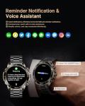 Smart Watch for Men Answer/Make Call for Android iPhone, 1.43" AMOLED HD Screen Mens Luxury Watch, 400mAh Heavy Duty Smartwatch Heart Rate Blood Oxygen Blood Pressure Sleep Monitor Pedometer, 2 Straps